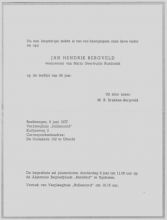 1977 Overlijden Jan Hendrik Bergveld [1889 - 1977]   